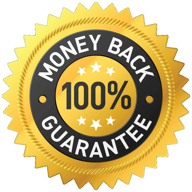 100% money back guarantee 